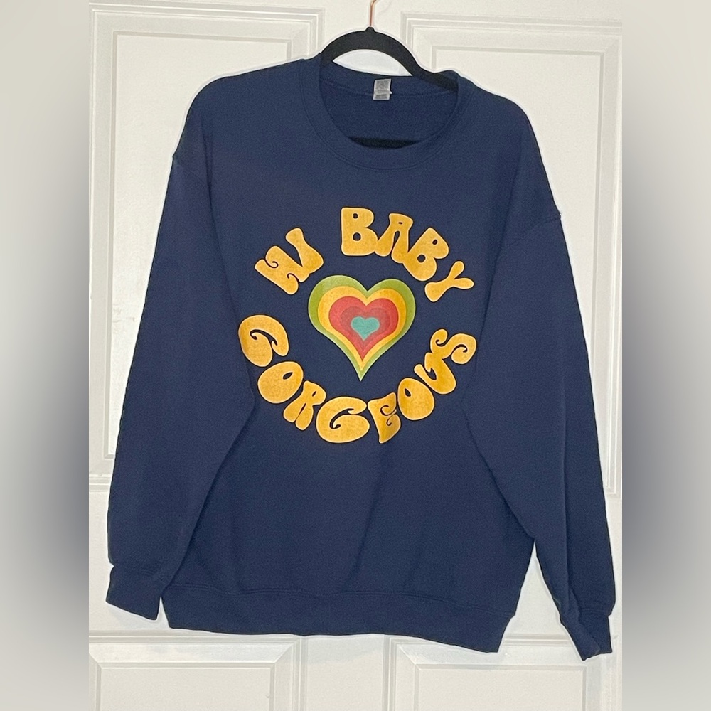 Lisa Barlow Baby Gorgeous RHOSLC Graphic Sweatshirt Navy Women’s Large